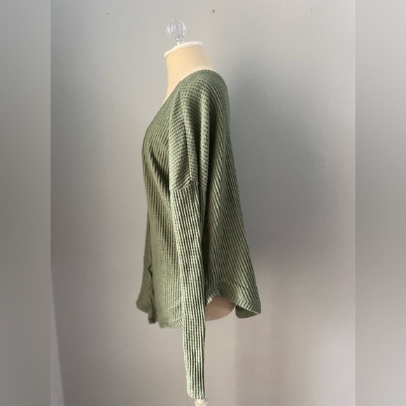 Wild Fable Waffle Knit Button Front Tie Up Shirt - Picture 3 of 6